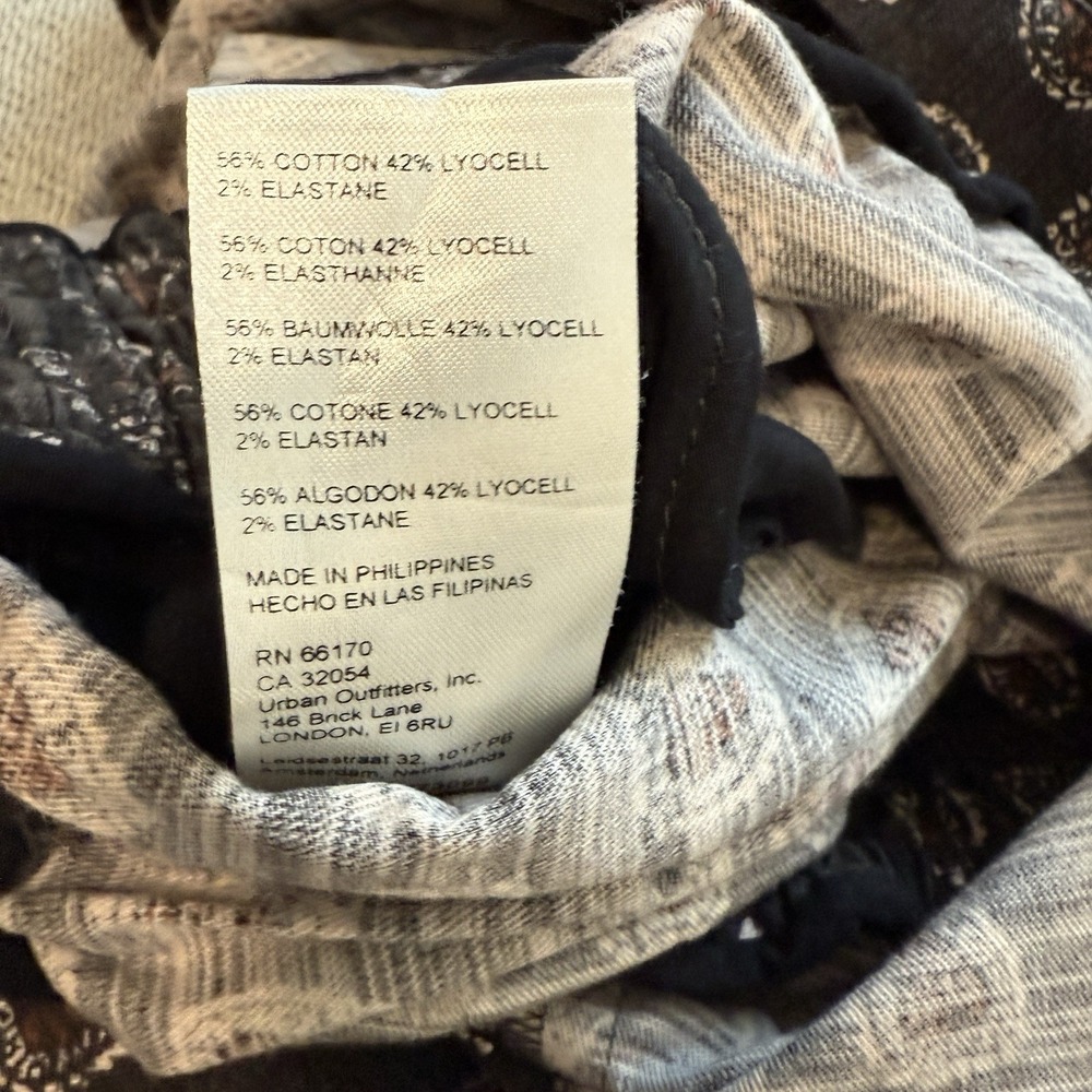 Anthropologie Black Patterned Short-Sleeve Jumpsuit - Picture 9 of 12